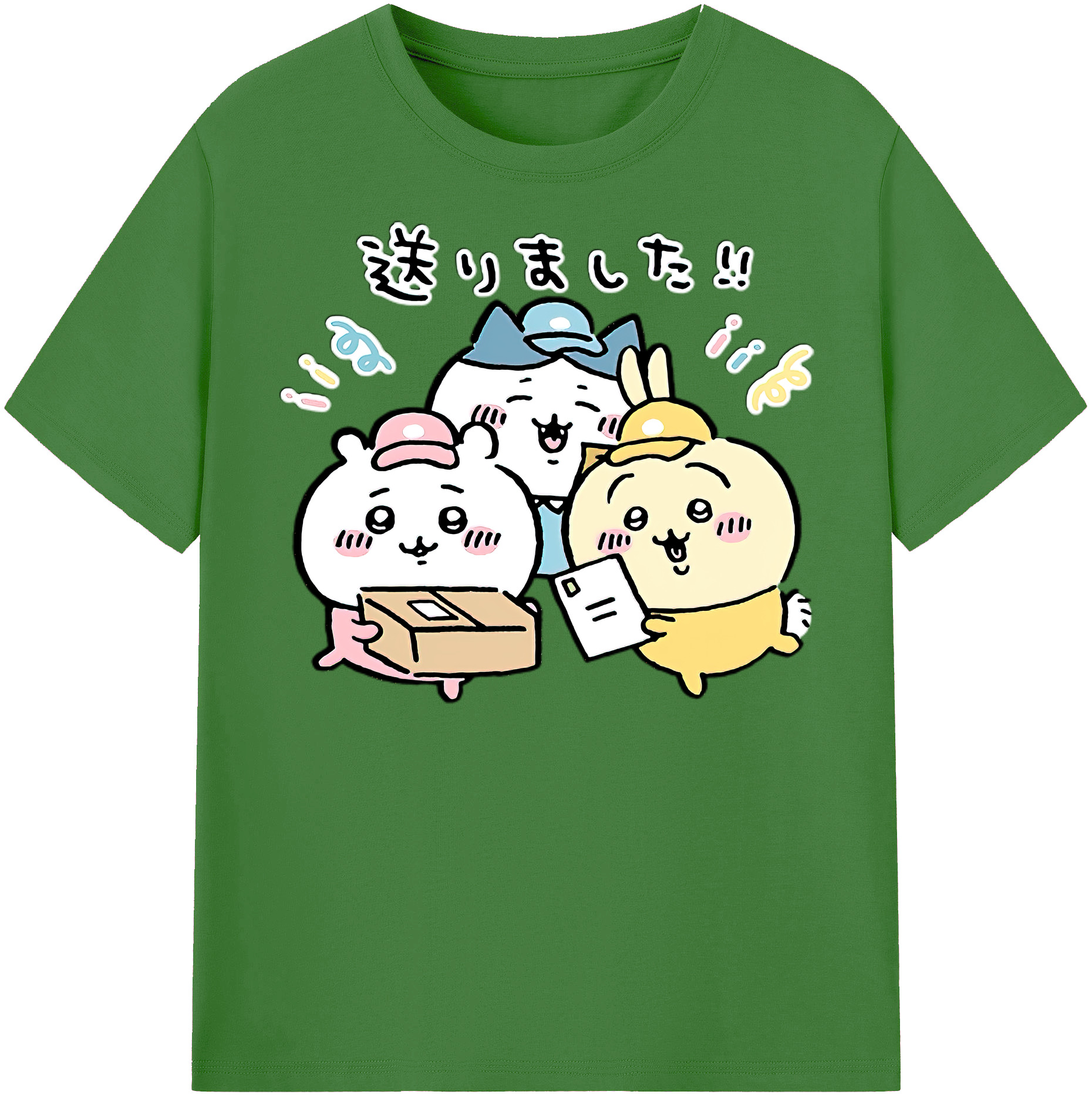 （画像用） ちいかわ ハチワレ Chii-kawa hachiware レディースカジュアルプリントTシャツ（綿100％）
